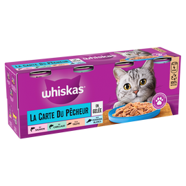 Boîtes chat La Carte du Pêcheur en gelée WHISKAS - 4x390g