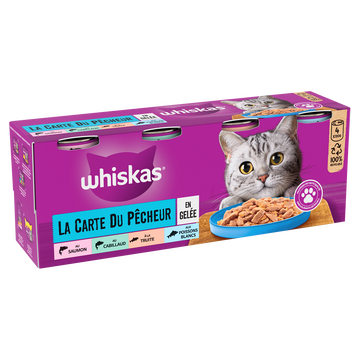 Boîtes chat La Carte du Pêcheur en gelée WHISKAS - 4x390g