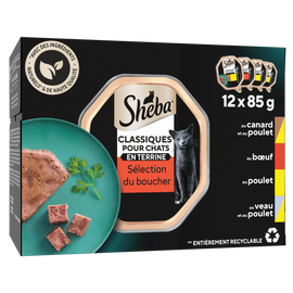 Barquettes chat Sélection du boucher en terrine SHEBA - 12x85g