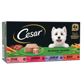 Barquettes chien Les terrines du jardin CESAR - 4x300g