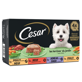Barquettes chien Les terrines du jardin CESAR - 4x150g