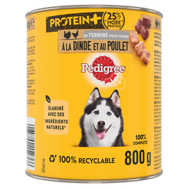 Boîte chien en terrine à la dinde et au poulet PEDIGREE - 800g