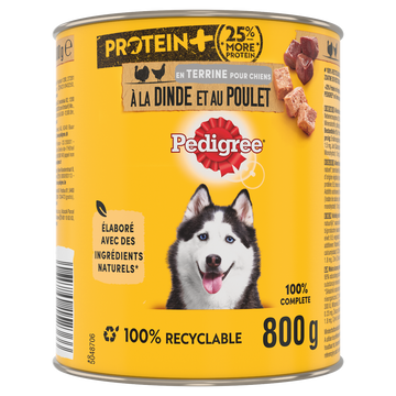 Boîte chien en terrine à la dinde et au poulet PEDIGREE - 800g