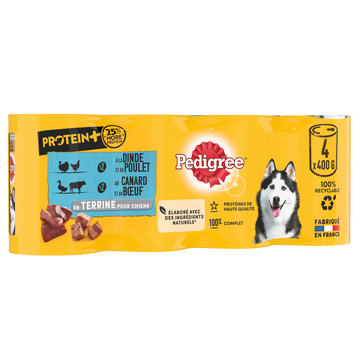Boîtes chien en terrine Protein Plus PEDIGREE - 4x400g