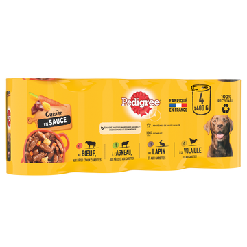 Boîtes chien Les cuisinés en sauce PEDIGREE - 4x400g