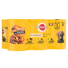 Boîtes chien Les cuisinés en sauce PEDIGREE - 6x400g