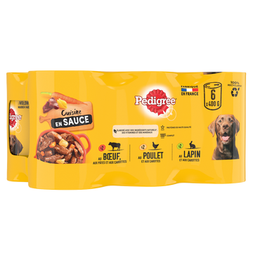 Boîtes chien Les cuisinés en sauce PEDIGREE - 6x400g