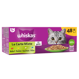 Sachets fraîcheur chat La Carte mixte en gelée WHISKAS - 48x85g