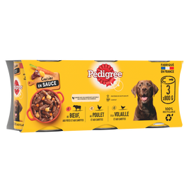 Boîtes chien Les cuisinés en sauce PEDIGREE - 3x800g