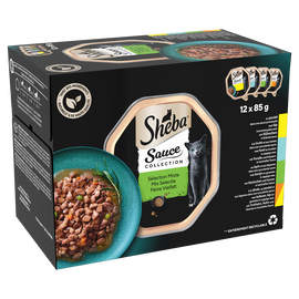 Barquettes chat Sauce Collection Sélection Mixte SHEBA - 12x85g