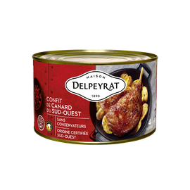 Confit de canard IGP du Sud Ouest DELPEYRAT, x4 cuisses soit 1,350kg