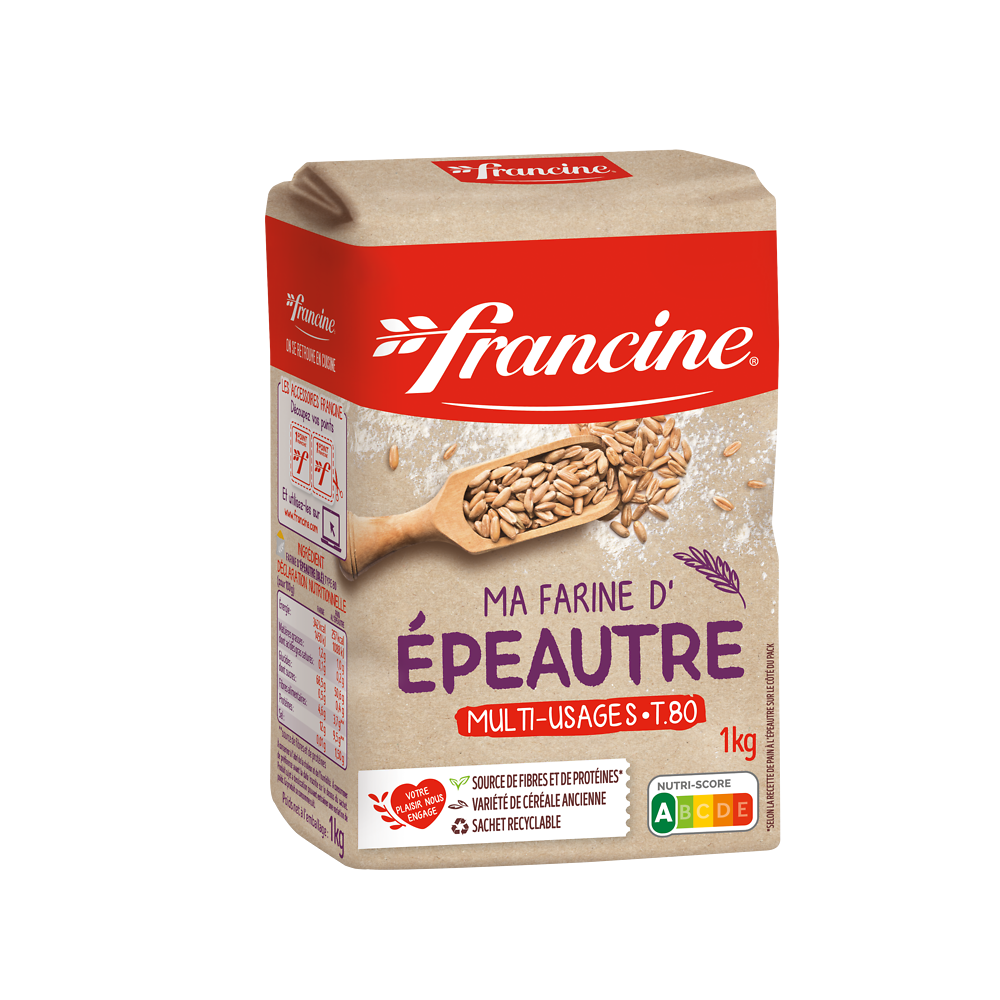 Farine d'épeautre T80 FRANCINE - Paquet de 1kg