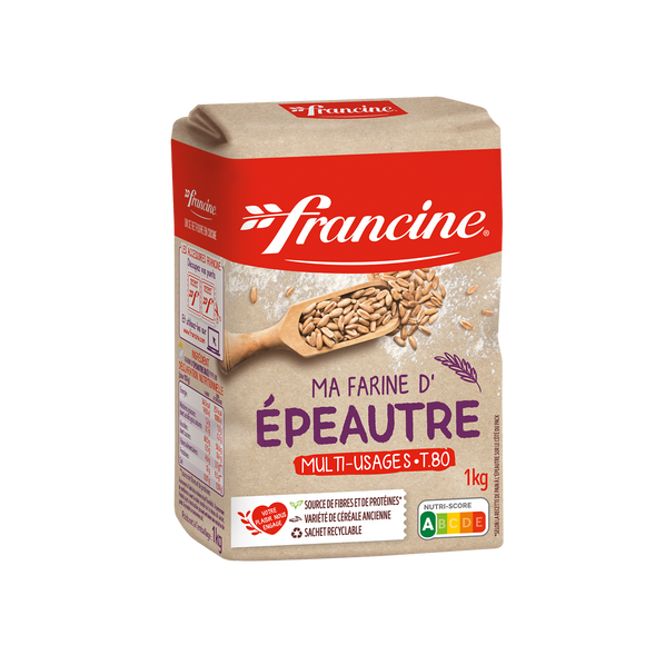 Farine d'épeautre T80 FRANCINE - Paquet de 1kg