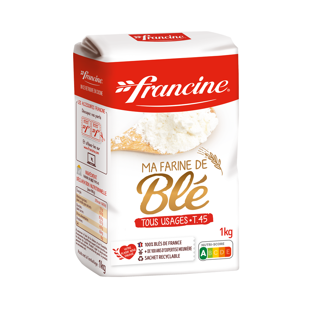 Farine de blé T45 FRANCINE, 1kg