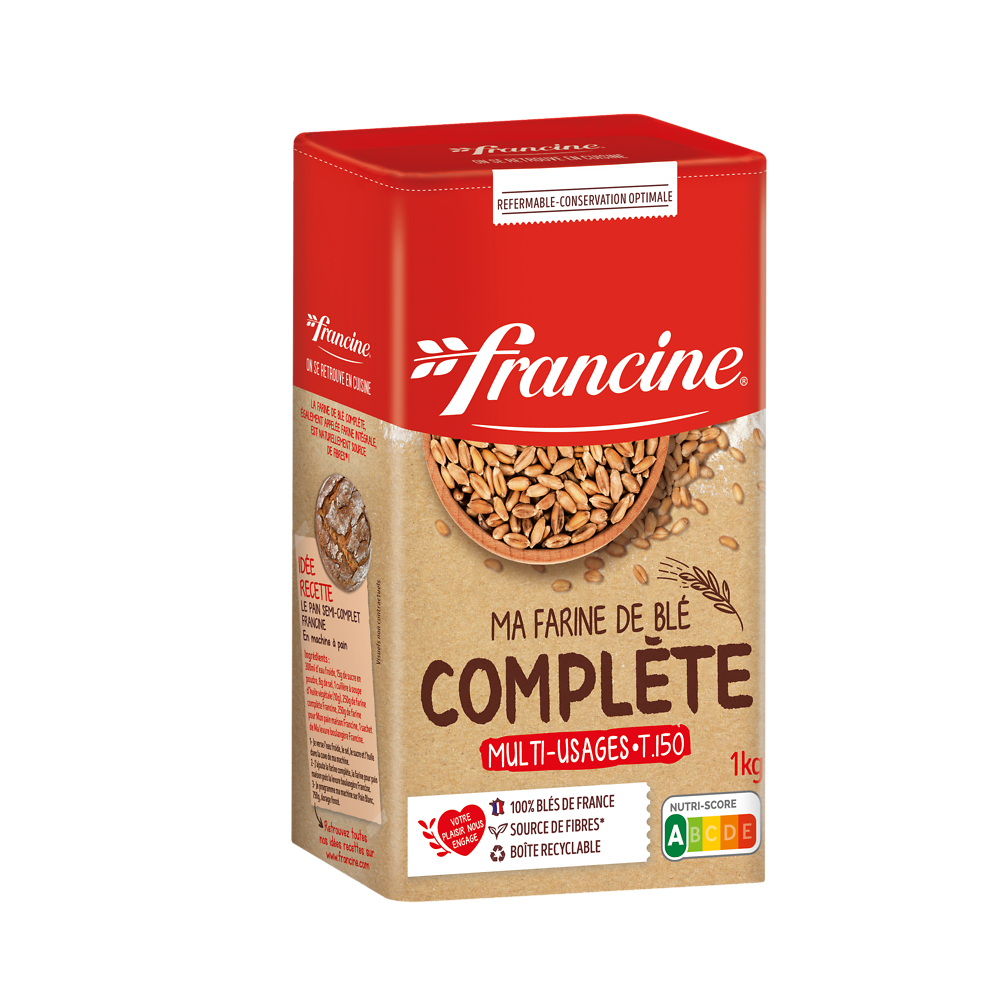 Farine complète FRANCINE, boîte de 1kg