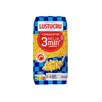 Coquillettes cuisson 3min LUSTUCRU, 500g
