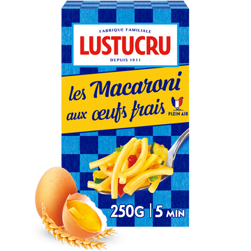Pâtes Macaronis aux oeufs LUSTUCRU, 250g