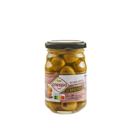 Olives vertes fourrées farce d'anchois CRESPO, 120g