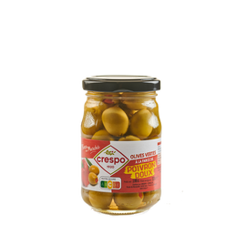 Olives vertes farcies poivrons CRESPO, 120g
