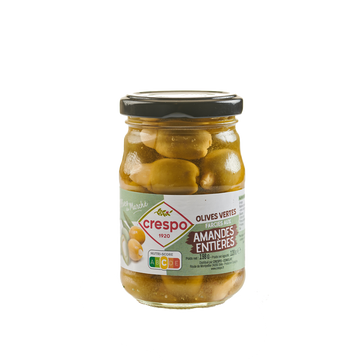 Olives vertes farcies amandes CRESPO, 120g