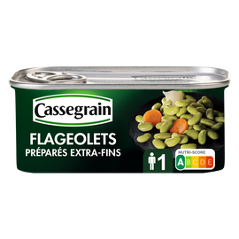Flageolets verts extra fins cuisinés CASSEGRAIN - Boîte 130g