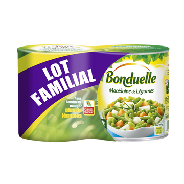 Macédoine de légumes BONDUELLE, 2 boites de 530g