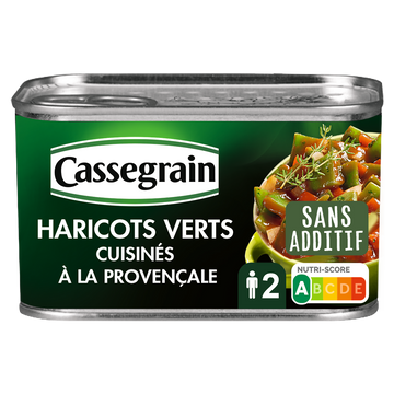Haricots verts plats à la Provençale CASSEGRAIN - Boîte 375g
