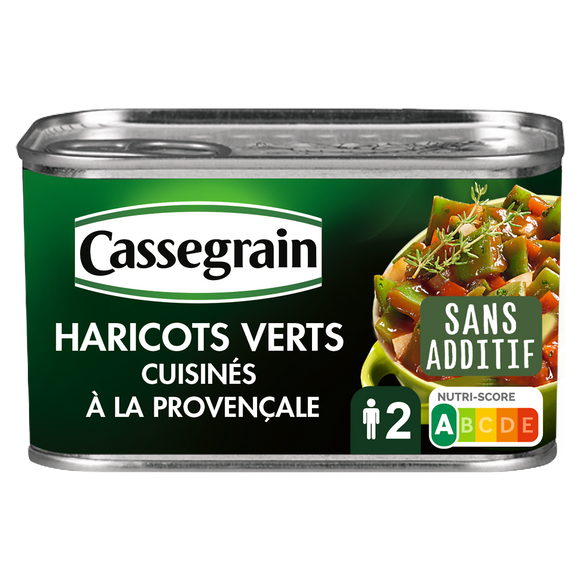 Haricots verts plats à la Provençale CASSEGRAIN - Boîte 375g