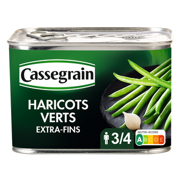 Haricots verts extra fins CASSEGRAIN - Boîte de 390g net égoutté