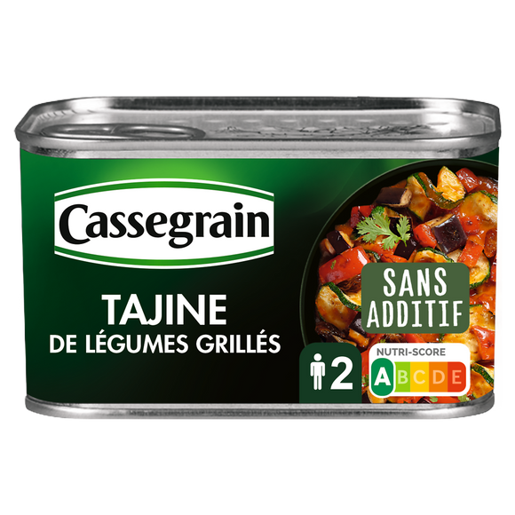 Tajine légumes grillés coriandre & raisins secs CASSEGRAIN - Boîte 375g