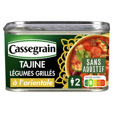 Tajine légumes grillés coriandre & raisins secs CASSEGRAIN - Boîte 375g