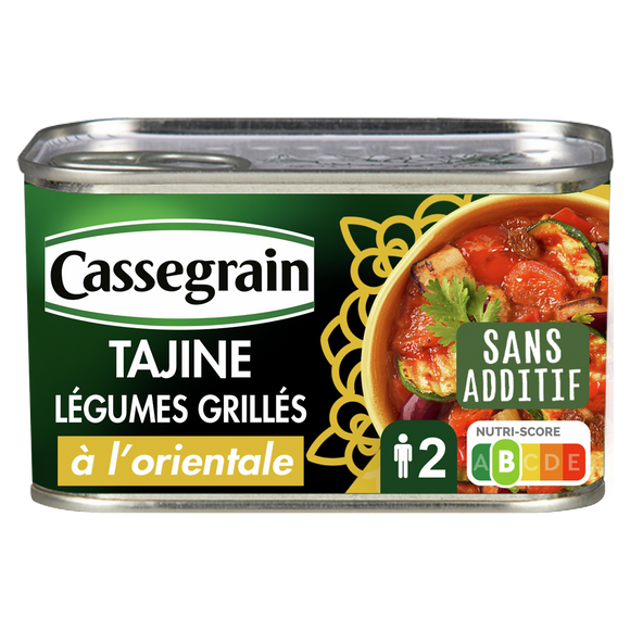 Tajine légumes grillés coriandre & raisins secs CASSEGRAIN - Boîte 375g