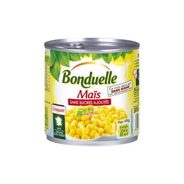 Maïs sans sucres ajoutés doux en grains BONDUELLE - Boîte 285g