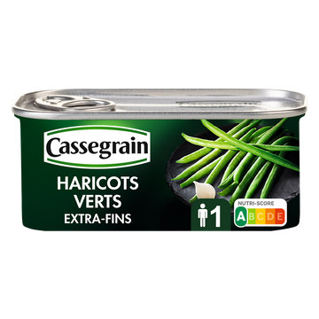 Haricots verts extra fins CASSEGRAIN - Boîte 110g net égoutté