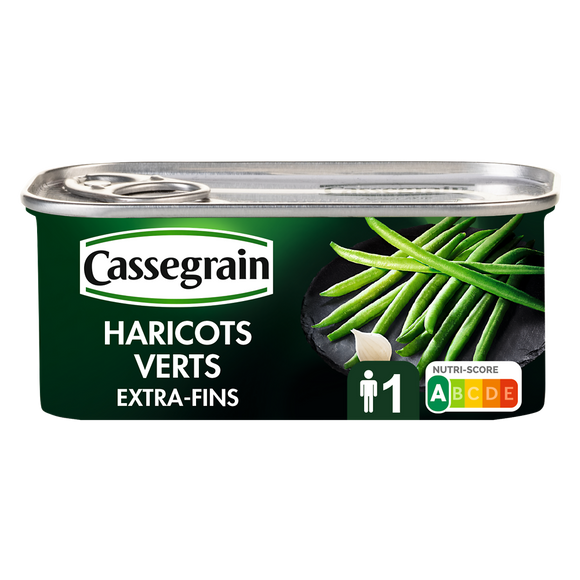 Haricots verts extra fins CASSEGRAIN - Boîte 110g net égoutté