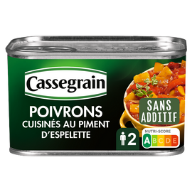 Poivrons cuisinés au piment d'Espelette CASSEGRAIN - Boîte 375g