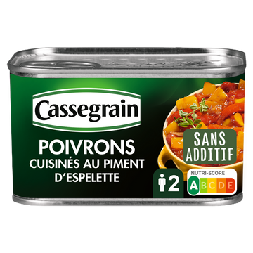 Poivrons cuisinés au piment d'Espelette CASSEGRAIN - Boîte 375g