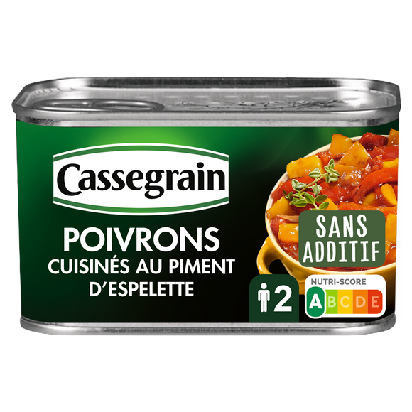 Poivrons cuisinés au piment d'Espelette CASSEGRAIN - Boîte 375g