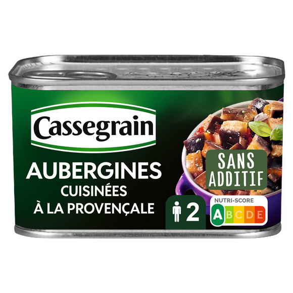 Aubergines cuisinées à la provençale CASSEGRAIN Boîte 375g