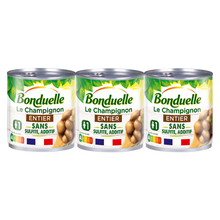 Champignons de Paris entiers sans sulfite BONDUELLE - 3 boîtes de 115g