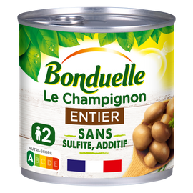 Champignons entiers sans sulfite BONDUELLE - Boîte 230g