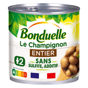 Champignons entiers sans sulfite BONDUELLE - Boîte 230g