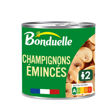 Champignons émincés au naturel sans sulfite BONDUELLE - Boîte 230g
