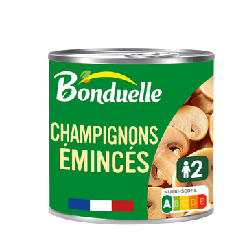 Champignons émincés au naturel sans sulfite BONDUELLE - Boîte 230g