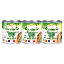 Champignon émincé Épais Sans Sulfite BONDUELLE - boîte - 3x115g
