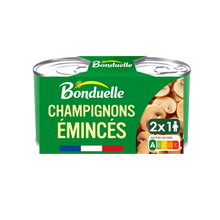 Champignons émincés au naturel sans sulfite BONDUELLE - 2 boîtes de 115g