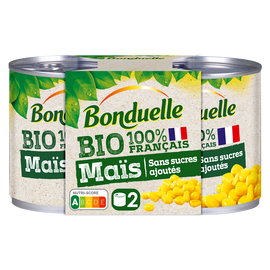 Maïs sans sucres ajoutés bio BONDUELLE - 2 boîtes de 140g