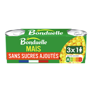 Maïs sans sucres ajoutés doux en grains BONDUELLE - 3 boîtes de 140g