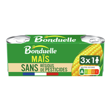 Maïs Sans résidu de pesticides BONDUELLE - 3 boîtes de 140g net égoutté