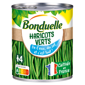 Haricots verts extra-fins BONDUELLE - Boîte de 440g net égoutté